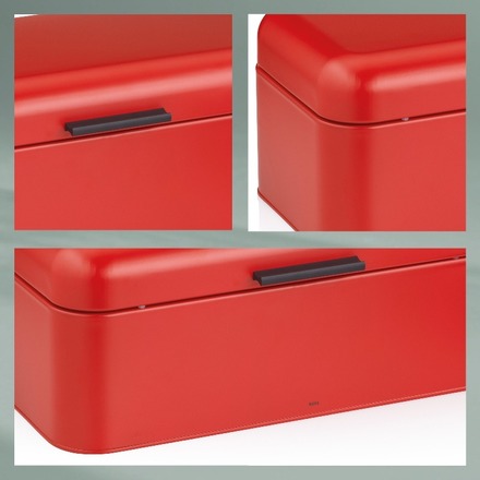 Chlebník Kela KL-12842 Frisca kov, červená 42,5x22,5x17,5 cm (7)