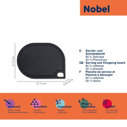 Krájecí prkénko Kela KL-12864 NOBEL černá 37,0x27,5x0,6 cm (2)