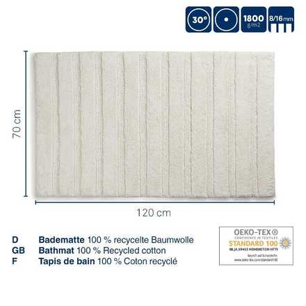 Koupelnová předložka Kela KL-23583 Megan 120x70 cm bavlna šedobílá (2)