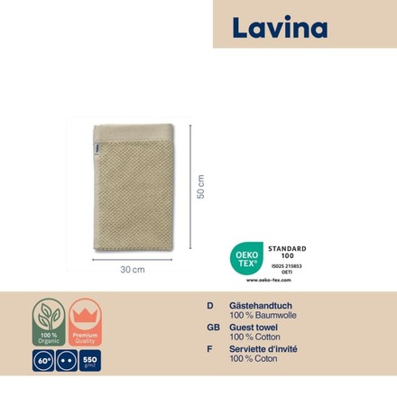 Ručník pro hosty Kela KL-23933 LAVINIA 100% bavlna béžová 15,0x21,0cm (2)