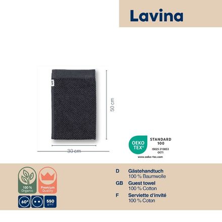 Ručník pro hosty Kela KL-23941 Lavinia 100% bavlna černá 30,0x50,0cm (2)