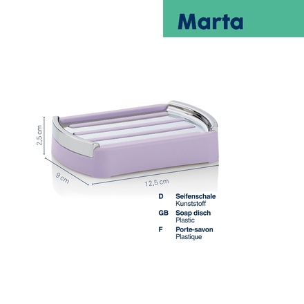 Miska na mýdlo Kela KL-24544 Marta plast, fialová 12,5x9x2,5 cm (2)