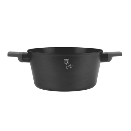 Kastrol s titanovým povrchem a poklicí Berlingerhaus BH-8131 24 cm Antracit Collection (10)
