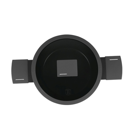 Kastrol s titanovým povrchem a poklicí Berlingerhaus BH-8131 24 cm Antracit Collection (12)