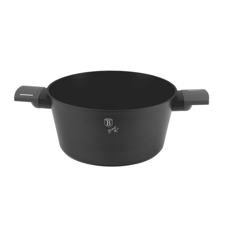 Kastrol s titanovým povrchem a poklicí Berlingerhaus BH-8131 24 cm Antracit Collection (8)