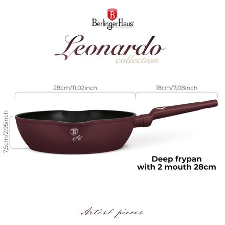 Pánev hluboká s titanovým povrchem Berlingerhaus BH-8031 28 cm Leonardo Collection (2)
