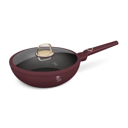 Pánev wok s poklicí a titanovým povrchem Berlingerhaus BH-8034 28 cm Leonardo Collection