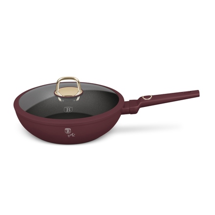 Pánev wok s poklicí a titanovým povrchem Berlingerhaus BH-8034 28 cm Leonardo Collection (2)