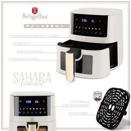 Horkovzdušná fritéza Berlingerhaus BH-9490 digitální 5 l Sahara Collection (2)