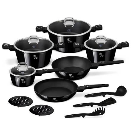 Sada nádobí Berlingerhaus BH-8232 s titanovým povrchem 15 ks Black Vantage Collection