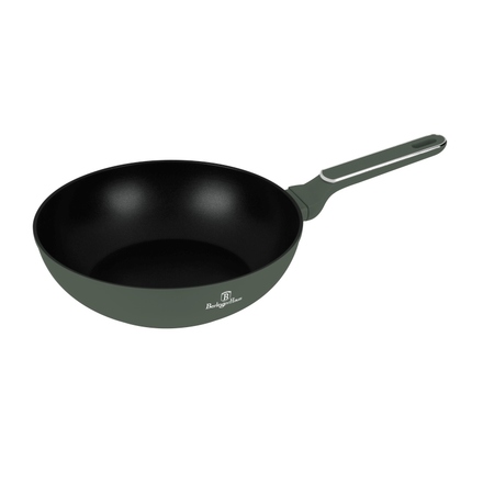 Pánev wok s poklicí a titanovým povrchem Berlingerhaus BH-8159 28 cm Matte Green Collection (4)