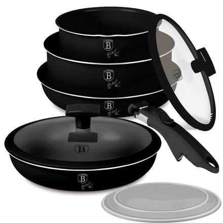 Sada nádobí s titanovým povrchem Berlingerhaus BH-8257 9 ks Matte Black Collection (7)