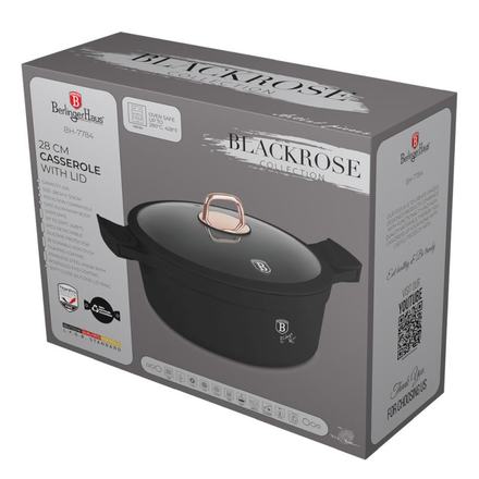 Kastrol s titanovým povrchem Berlingerhaus BH-7784 s poklicí 28 cm Black Rose Collection (1)