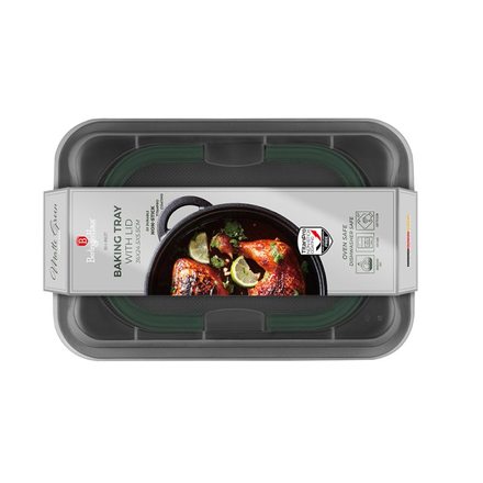 Plech na pečení Berlingerhaus BH-8637 s víkem přenosný Matte Green Collection (1)