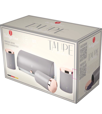 Chlebník Berlingerhaus BH-6834 + sada dóz na potraviny 4 ks Taupe Collection (9)