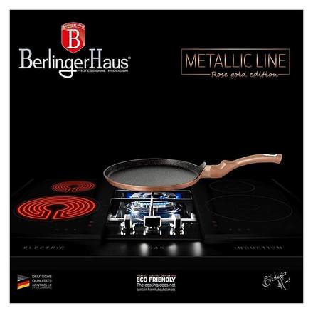 Pánev na palačinky s mramorovým povrchem Berlingerhaus BH-1523 25 cm Rosegold Metallic Line (4)