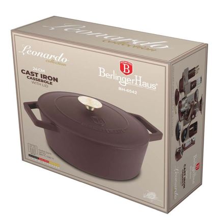 Pekáč litinový Berlingerhaus BH-6542 s poklicí 24 cm Leonardo Collection (1)