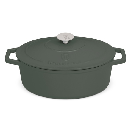 Pekáč litinový Berlingerhaus BH-6545 s poklicí 30 cm Matte Green Collection (2)
