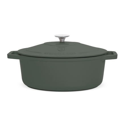 Pekáč litinový Berlingerhaus BH-6545 s poklicí 30 cm Matte Green Collection (3)