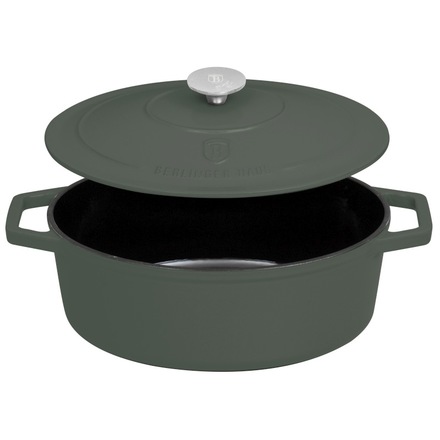 Pekáč litinový Berlingerhaus BH-6545 s poklicí 30 cm Matte Green Collection (4)