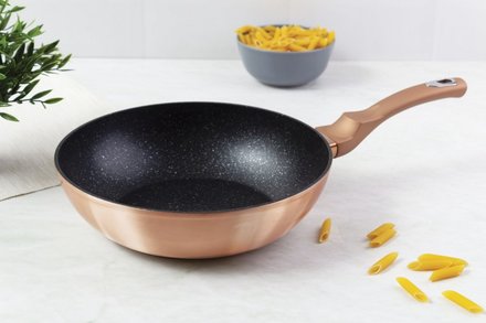 WOK pánev s mramorovým povrchem Berlingerhaus BH-1512 28 cm Rosegold Metallic Line (2)