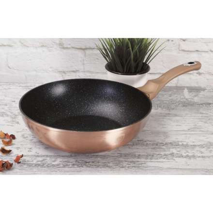 WOK pánev s mramorovým povrchem Berlingerhaus BH-1512 28 cm Rosegold Metallic Line (3)