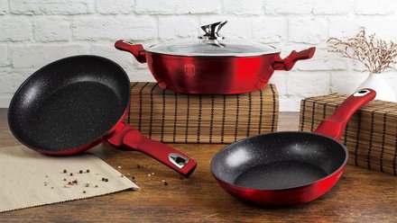 Pánev s mramorovým povrchem Berlingerhaus BH-1254 30 cm Burgundy Metallic Line (10)