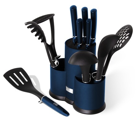 Sada nožů Berlingerhaus BH-6249 a kuchyňského náčiní ve stojanu 12 ks Aquamarine Metallic Line (1)