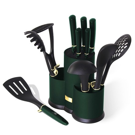 Sada nožů Berlingerhaus BH-6250 a kuchyňského náčiní ve stojanu 12 ks Emerald Collection (1)