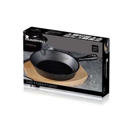 Pánev litinová Masterpro BGMP-3803-EM COOK & SHARE 15,8 cm černá (4)