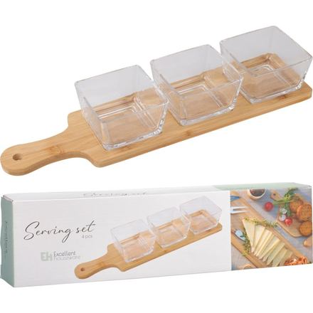 Servírovací misky Excellent KO-210001320 na bambusovém podnose sada 4 ks (1)