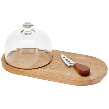 Servírovací sada Excellent KO-278001200 na akátovém podnose sada 3 ks