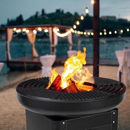 Přenosné zahradní ohniště Edco ED-229074 s grilem a stojanem TEPPANYAKI (4)