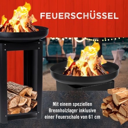 Přenosné zahradní ohniště Edco ED-229074 s grilem a stojanem TEPPANYAKI (5)
