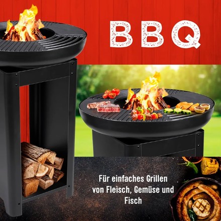 Přenosné zahradní ohniště Edco ED-229074 s grilem a stojanem TEPPANYAKI (7)