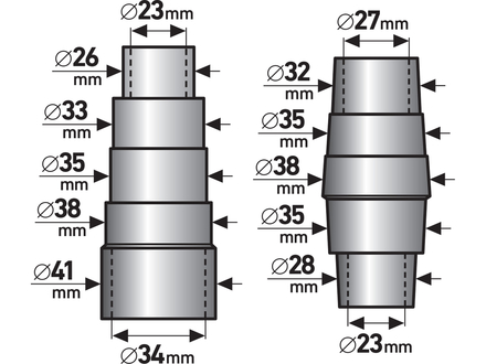 Adaptéry k odsávání Extol Premium 8807100 adaptéry k odsávání, sada 2ks, vnější: 26-41/28-38mm (1)