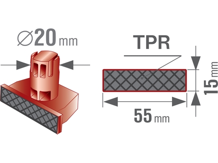 Zarážky vymezovací Extol Premium 4759993 zarážky vymezovací sada 4ks, k multif. stolům s otvory O 20mm (1)