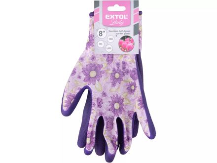 Rukavice Extol Lady 8856665 rukavice polyesterové, bezešvé, polomáčené v latexu, velikost 8 (1)