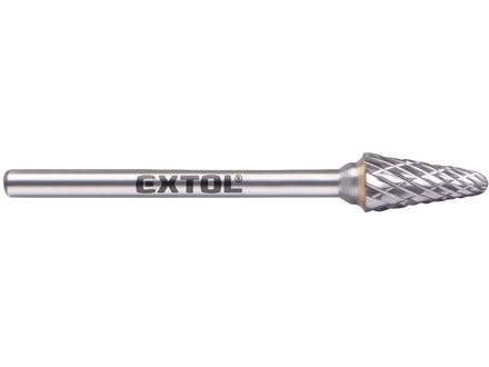 Fréza Extol Industrial 8703883 fréza karbidová, konická zakulacená, 6x13mm, ⌀stopky 3mm, sek střední (double-cut)