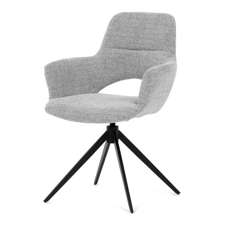 Moderní jídelní židle Autronic šedá látka, 360° vratný mechanismus, černý kov (DCH-D1320 GREY2)