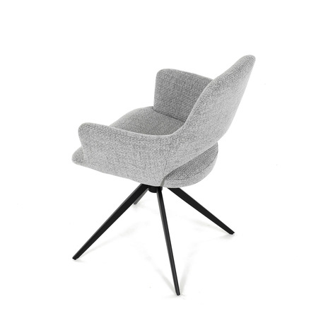 Moderní jídelní židle Autronic šedá látka, 360° vratný mechanismus, černý kov (DCH-D1320 GREY2) (17)
