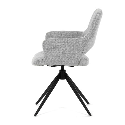 Moderní jídelní židle Autronic šedá látka, 360° vratný mechanismus, černý kov (DCH-D1320 GREY2) (4)