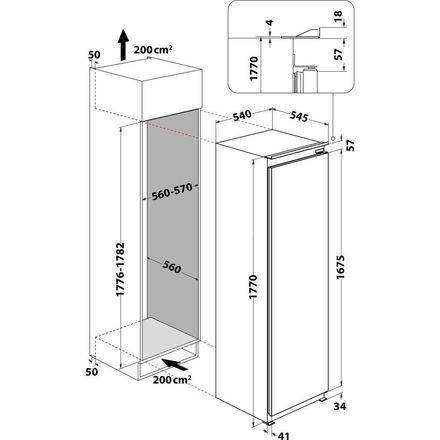 Vestavná monoklimatická chladnička Whirlpool WHSD18A011B2 (5)