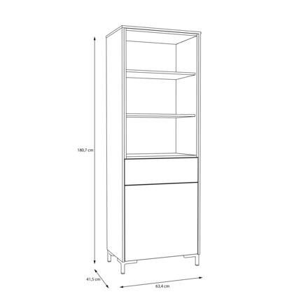 Vitrína Forte GALACTIQUE CNF2R711R-M845 dub / písková (2*Karton) (3)
