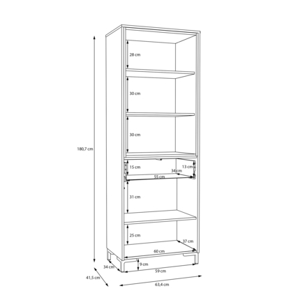 Vitrína Forte GALACTIQUE CNF2R711R-M845 dub / písková (2*Karton) (4)