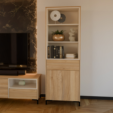 Vitrína Forte GALACTIQUE CNF2R711R-M845 dub / písková (2*Karton) (6)