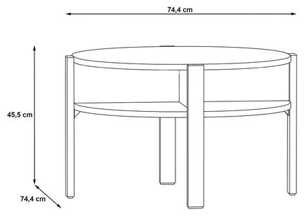 Kávový stolek Forte BREATHTAKER CFTT5024-D78 dub artisan (1*Karton) (4)