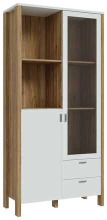Vitrína Forte SAITAMA SQMV721R-M826 dub/světle šedá (3*Karton) (1)