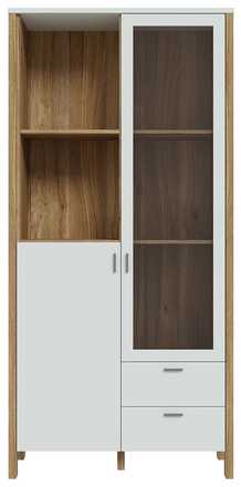 Vitrína Forte SAITAMA SQMV721R-M826 dub/světle šedá (3*Karton)