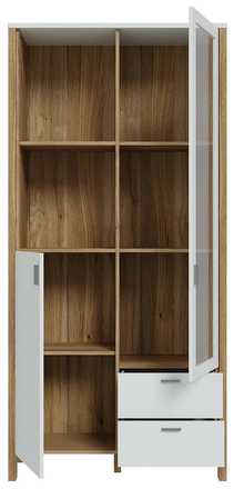 Vitrína Forte SAITAMA SQMV721R-M826 dub/světle šedá (3*Karton) (3)